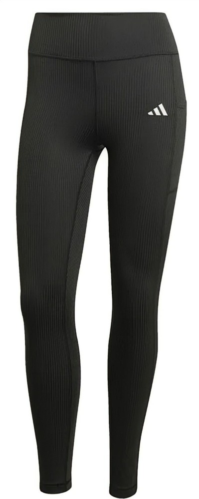 🚺 S US — adidas High-Waisted Optime Rib 7/8 Leggings (25”) [BLACK] JE8024