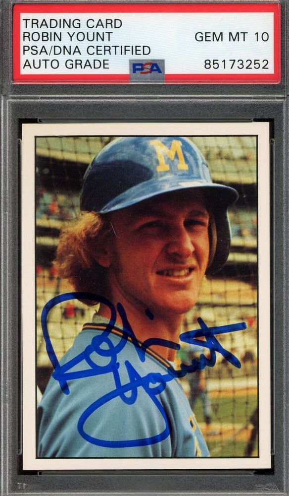 Robin Yount Gem Mint 10 PSA DNA Signed 1975 SSPC Rookie Autograph