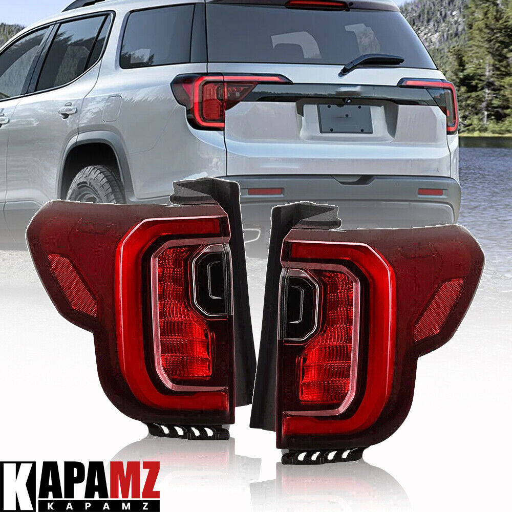 Pair Tail Lights Brake Rear Lamps For 2020 21-2023 GMC Acadia w/ Black Trim LED