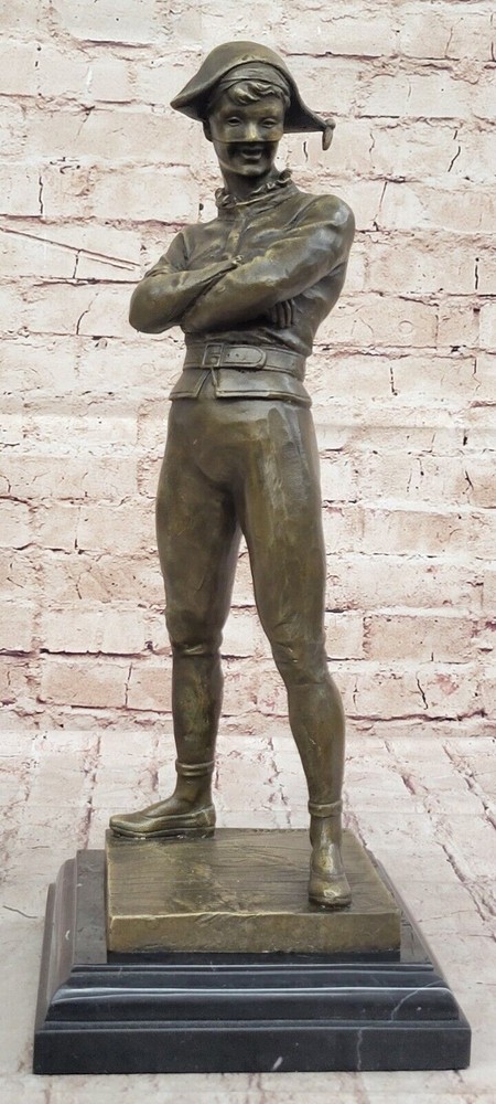 Vintage Art Deco Bronze Harlequin Jester Sculpture Statue Gift