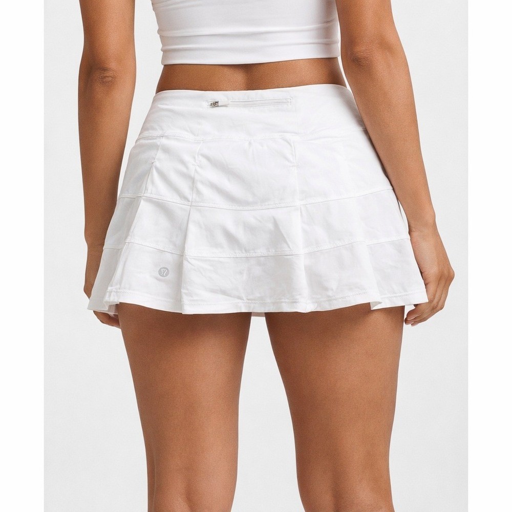Lululemon Pace Rival Skirt Tall White Tiered Tennis Skort Womens 6  Athletic