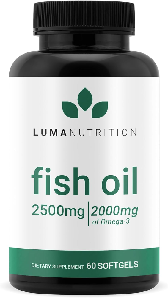 Omega 3 Fish Oil Supplement - Extra Strength 2500Mg - 2000Mg EPA & DHA - Brain a