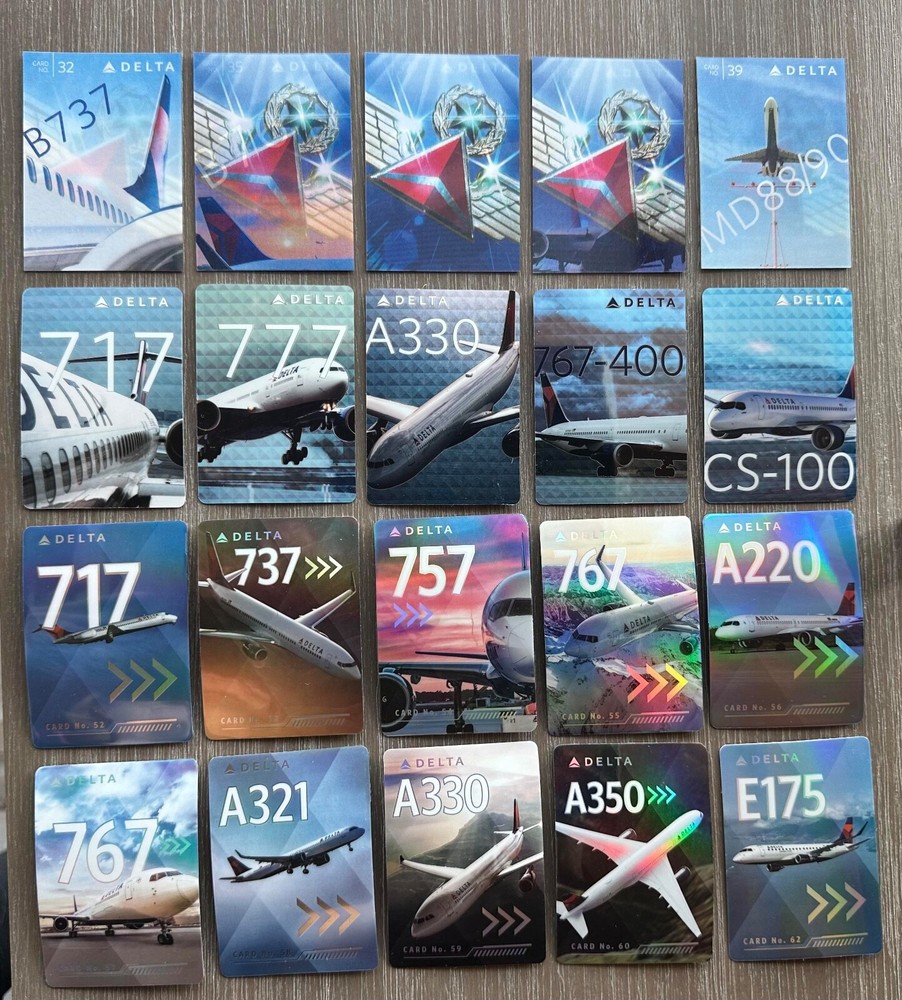 Choose from 20 different Delta Pilot Cards Holograms Team USA & Airbus Boeing