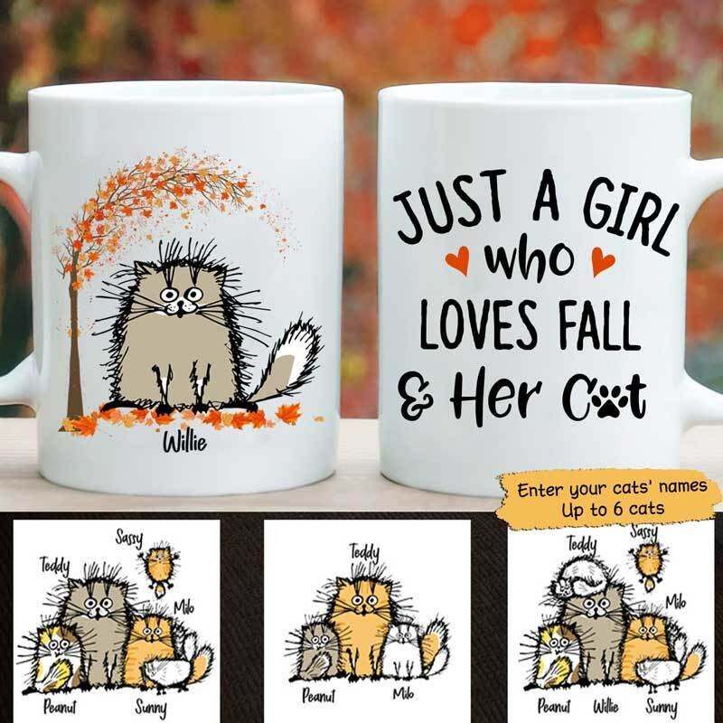 Just A Girl Who Loves Fall And Her Funny Personalized Coffee Mug Funny Mug