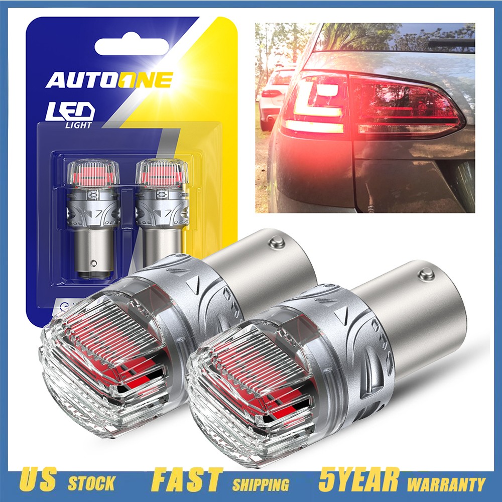 AUTOONE 2X 1157 LED Red Brake Stop Tail Turn Signal Light Bulbs 2057 2357 BAY15D