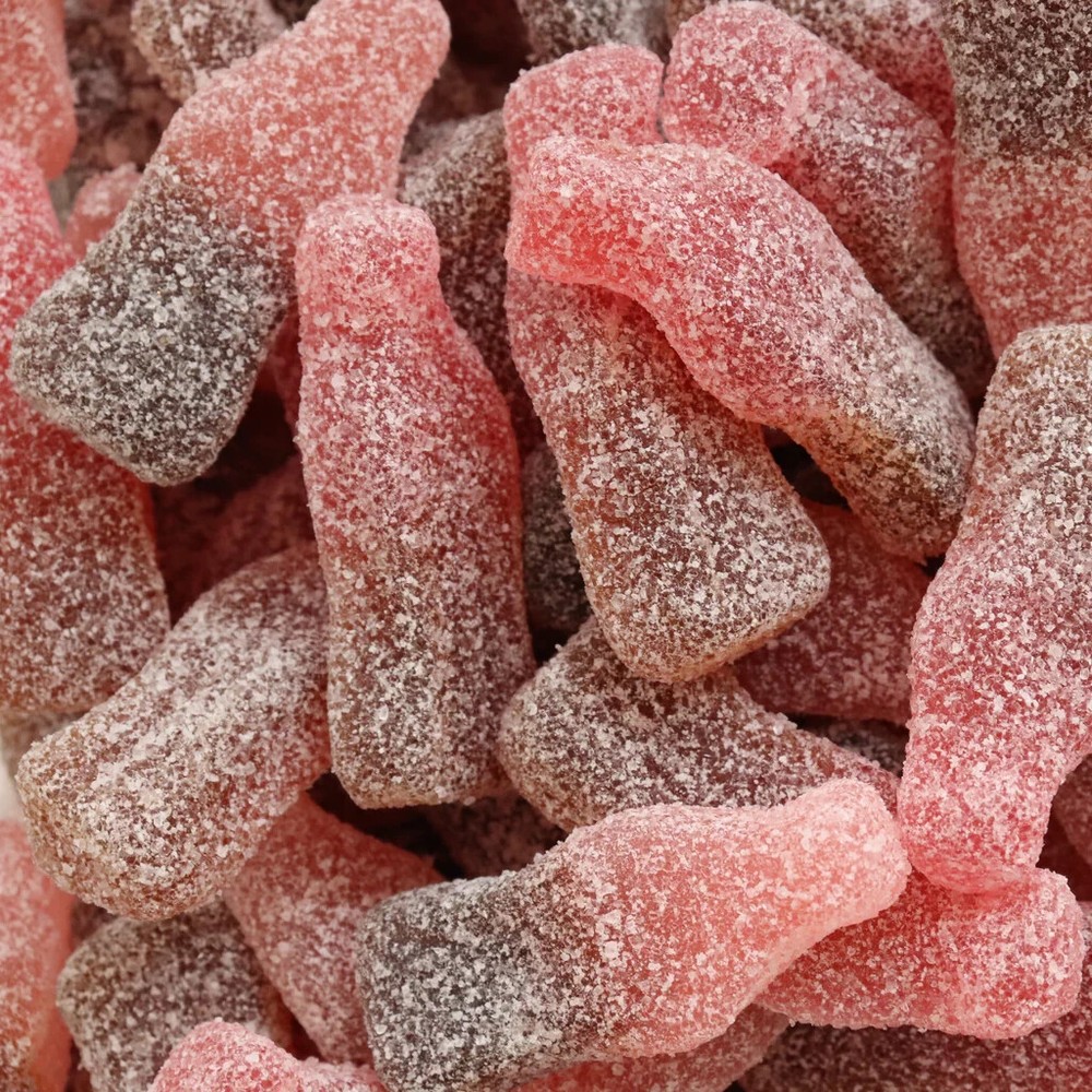 Sour Cherry Cola Gummy Bottles Bulk Soft Candy Fruit Gummi Sweets