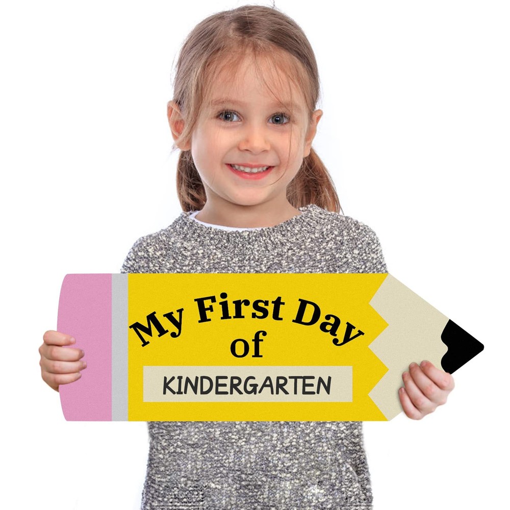 First Day of School Board - Double-Sided Printing Pencil First and Last Day o...
