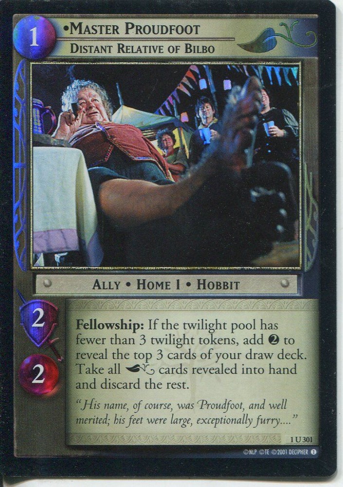 Lord Of The Rings CCG FotR Foil Card 1.U301 Master Proudfoot Distant Relative O