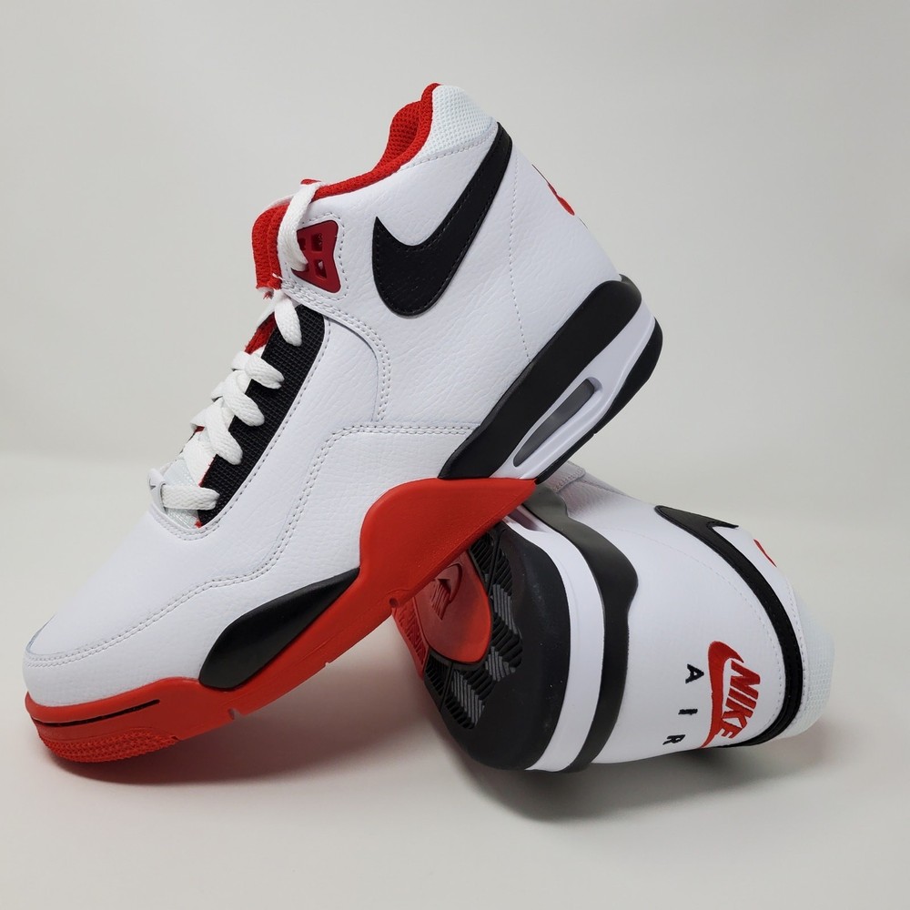 Nike Air Flight Legacy White Red Basketball Shoes BQ4212-100 Men's Size 9