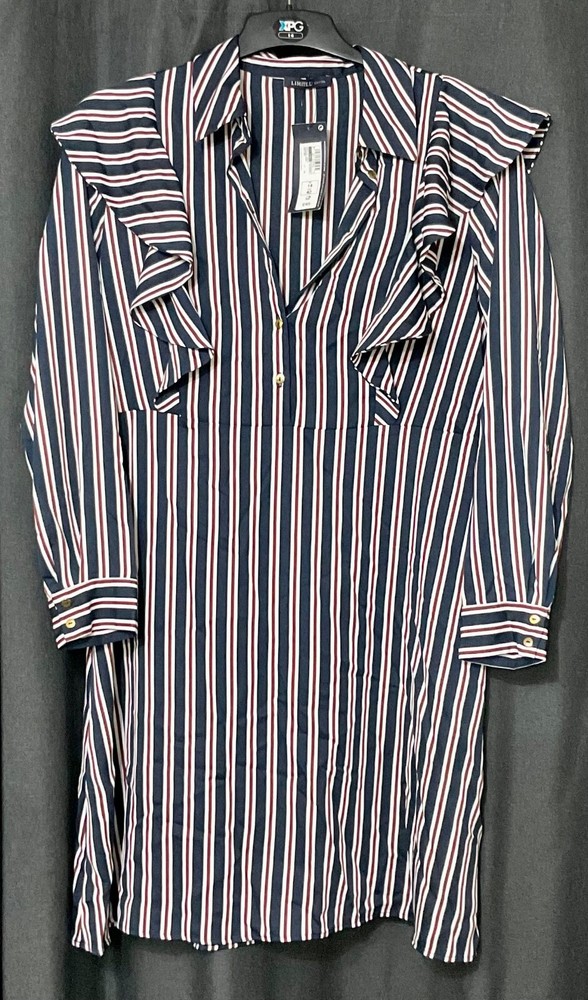 BNWT M&S Limited Edition Blue & Red Stripes Ladies Shirt Dress Size 14 RRP £45