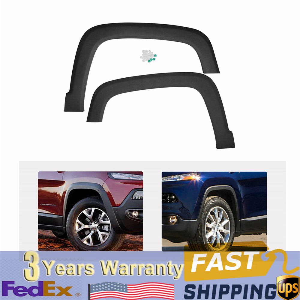 Front Fender Flare Molding Left & Right Side Replace For Jeep Cherokee 2014-2018