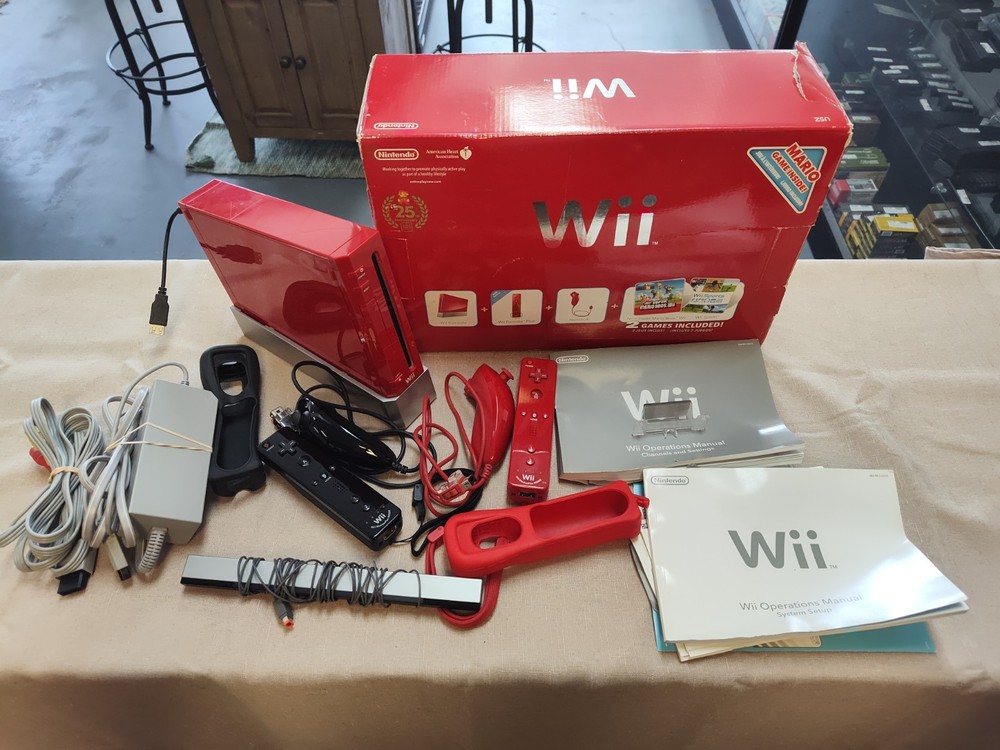 Nintendo Wii Console Red 25th Anniversary Limited Edition System Tested Working!