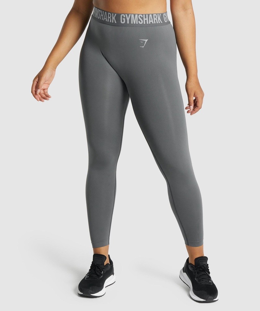 Gymshark Women's Ankle Leggings Gray XS Solid Stretch Elastic Waist