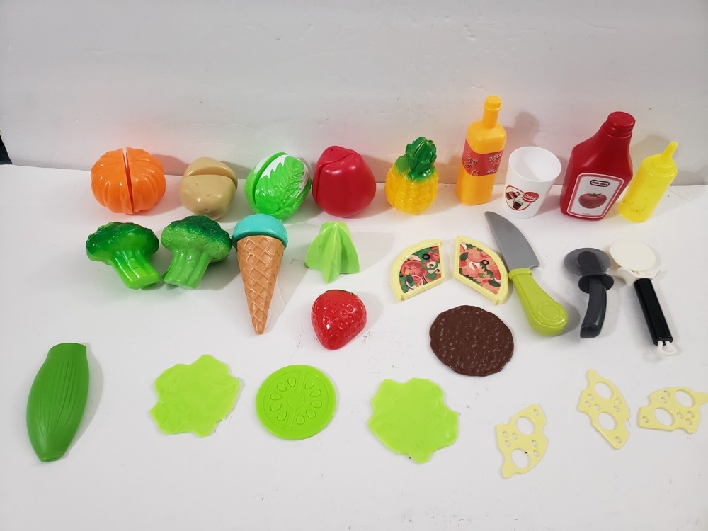 Vintage Mix Of Fisher Price little tikes Pretend Play Food And Dishes Lot