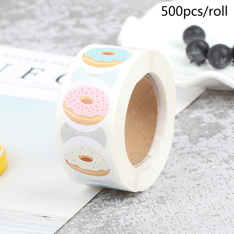 500pcs Donut Thank You Stickers for Sealing Gifts and Packaging