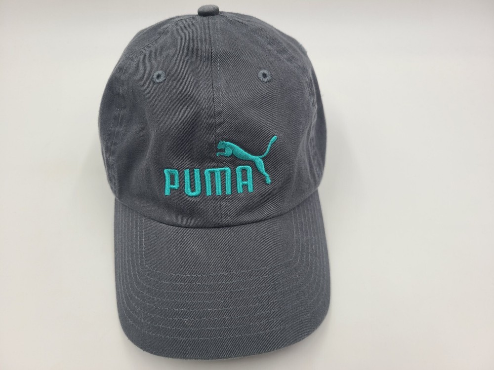 Stylish Gray Blue Puma Strapback Adjustable Hat for Women Golf Tennis Mom