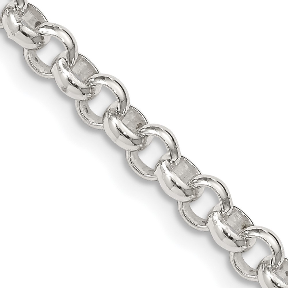 Sterling Silver 4.75mm Half Round Belcher with Lobster Clasp Charm Bracelet 7