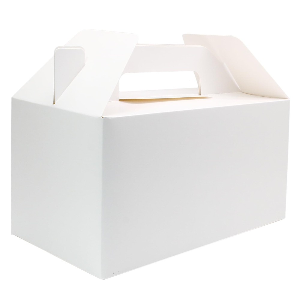 30-Pack 9.5x5x5 Inch White Cardboard Gable Boxes for Party Favors