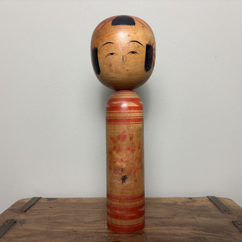 21.5cm Japanese Kokeshi Doll - Vintage Collectible- Antique Wooden Folk Art #E08