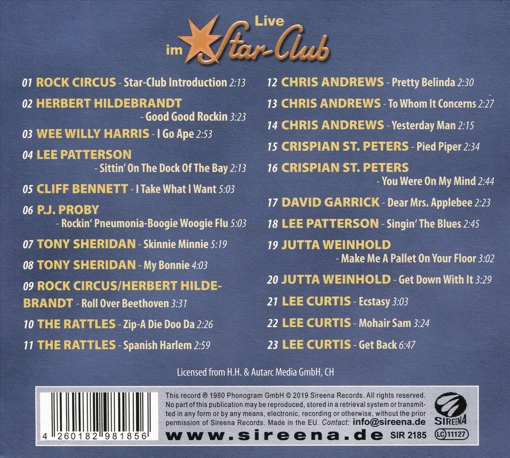 VARIOUS ARTISTS LIVE IM STAR-CLUB 1980 NEW CD
