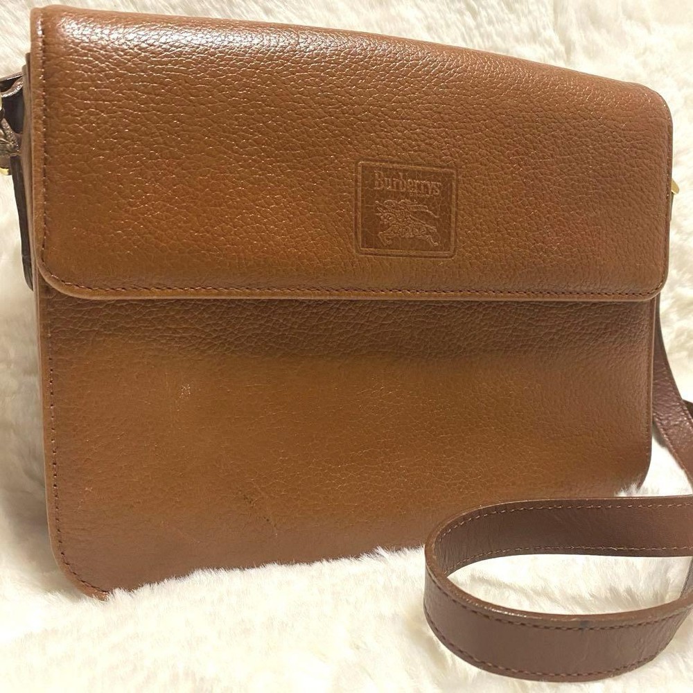 Burberry Shoulder Bag Nova Check Leather Brown Authentic F1104100