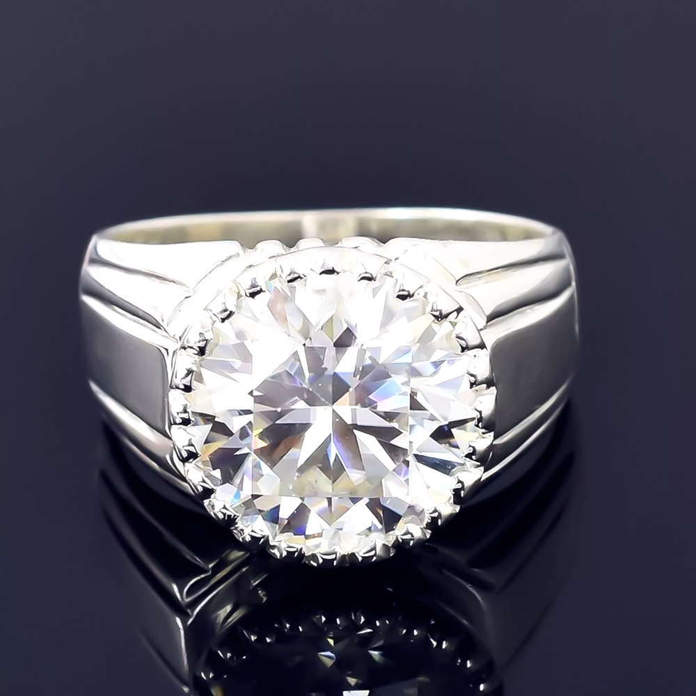 RARE 18.20 Ct Off White Treated Diamond Solitaire Ring in 925 Silver Gift