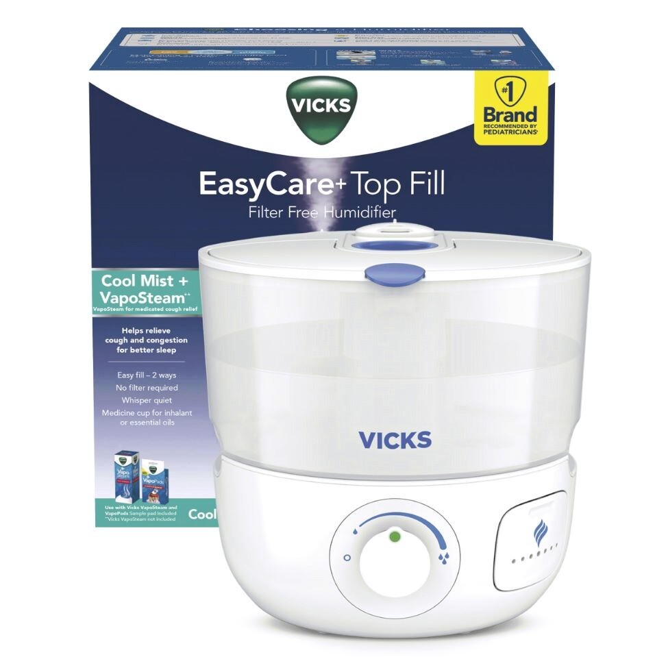 Vicks EasyCare+ Top Fill Filter-Free Ultrasonic Cool Mist Humidifier