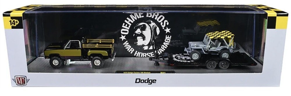 M2 MACHINES AUTO HAULERS 1978 DODGE CUSTOM 100 WARLOCK & 1944 JEEP MB