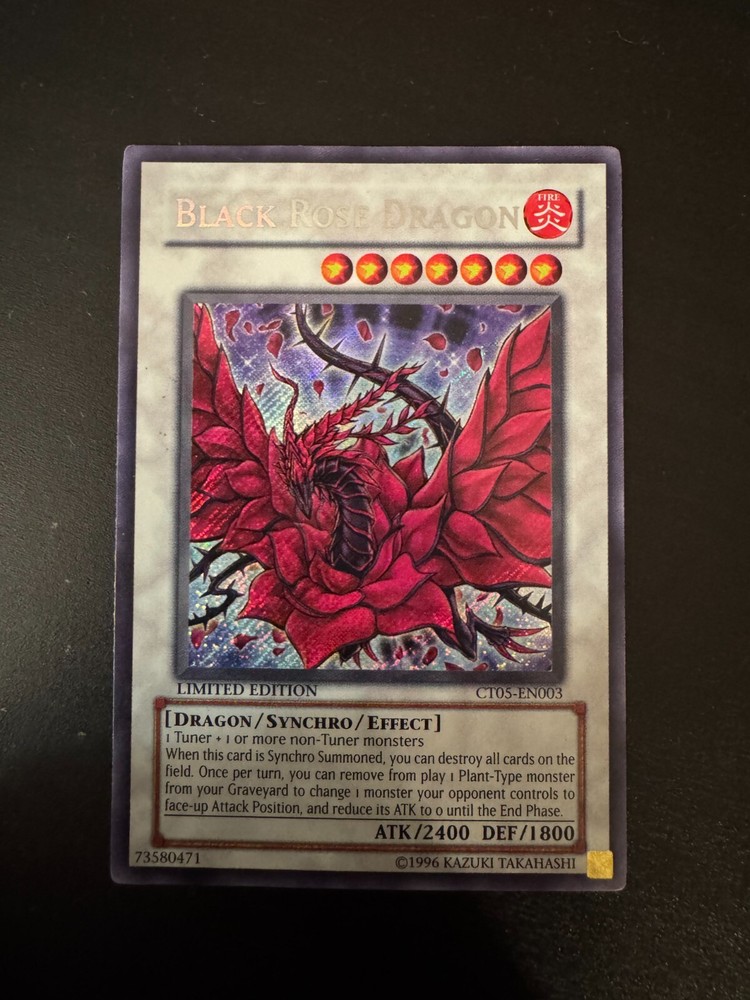 Black Rose Dragon Limited Secret Rare LP CT05-EN003 TCG Card