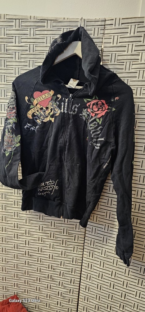 Vintage Ed Hardy By Christian Audigier Hoodie Women’s Size M Used Good Cotton