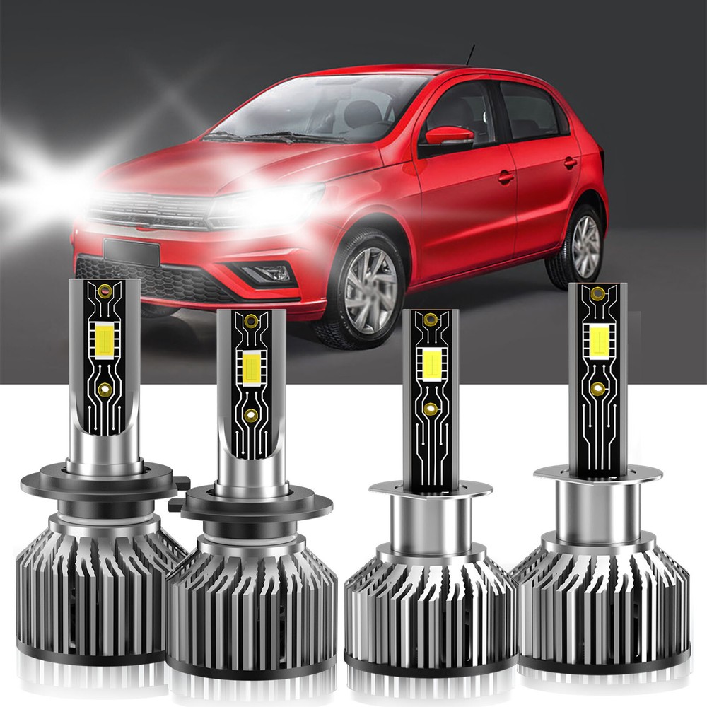2012 Gol Sedan LED Headlight Bulb Kit 6500K High Low Beam H1 H7 26000LM