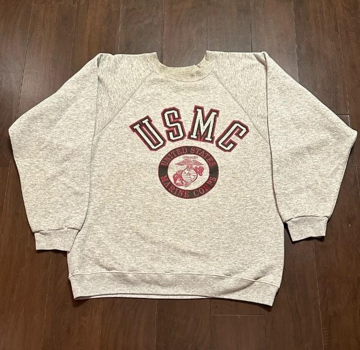 Vintage 1980s USMC Sweatshirt, United States Marine Corps Soffe Crewneck