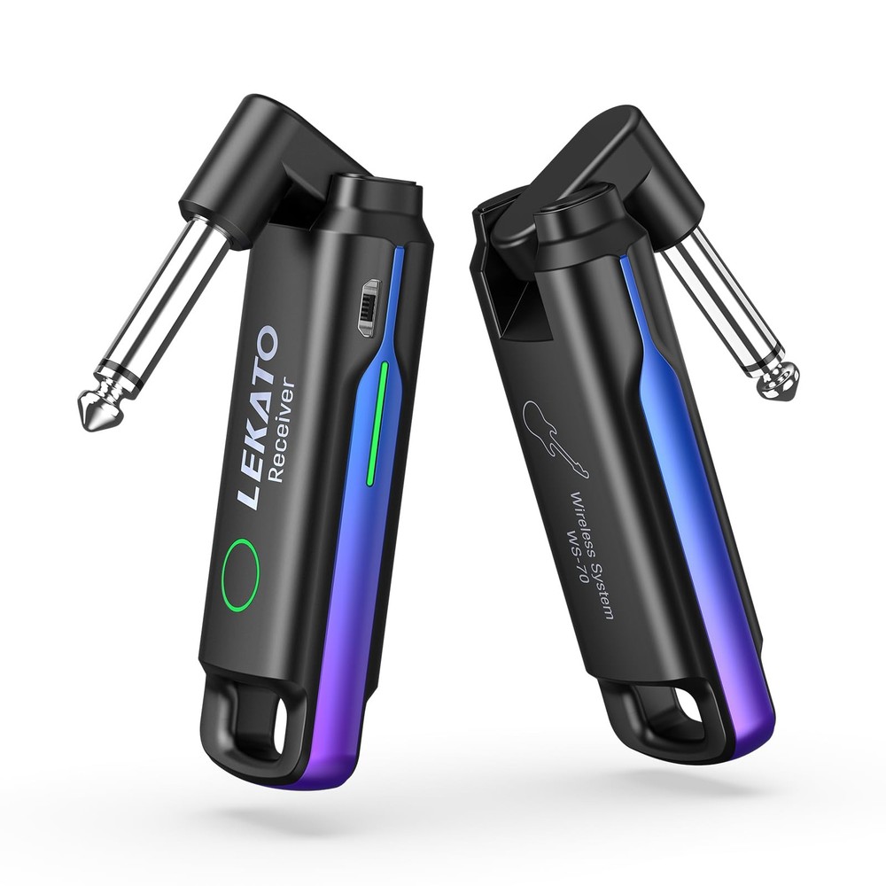 UHF Rechargeable Wireless Guitar System with Transmitter and Receiver for Musicians