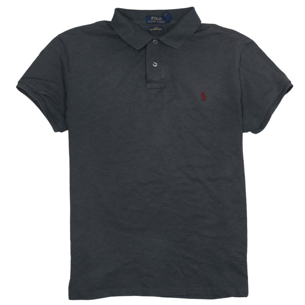 Polo Ralph Lauren Mens Polo Shirt Dark Grey Embroidered Red Pony Logo Cotton XL