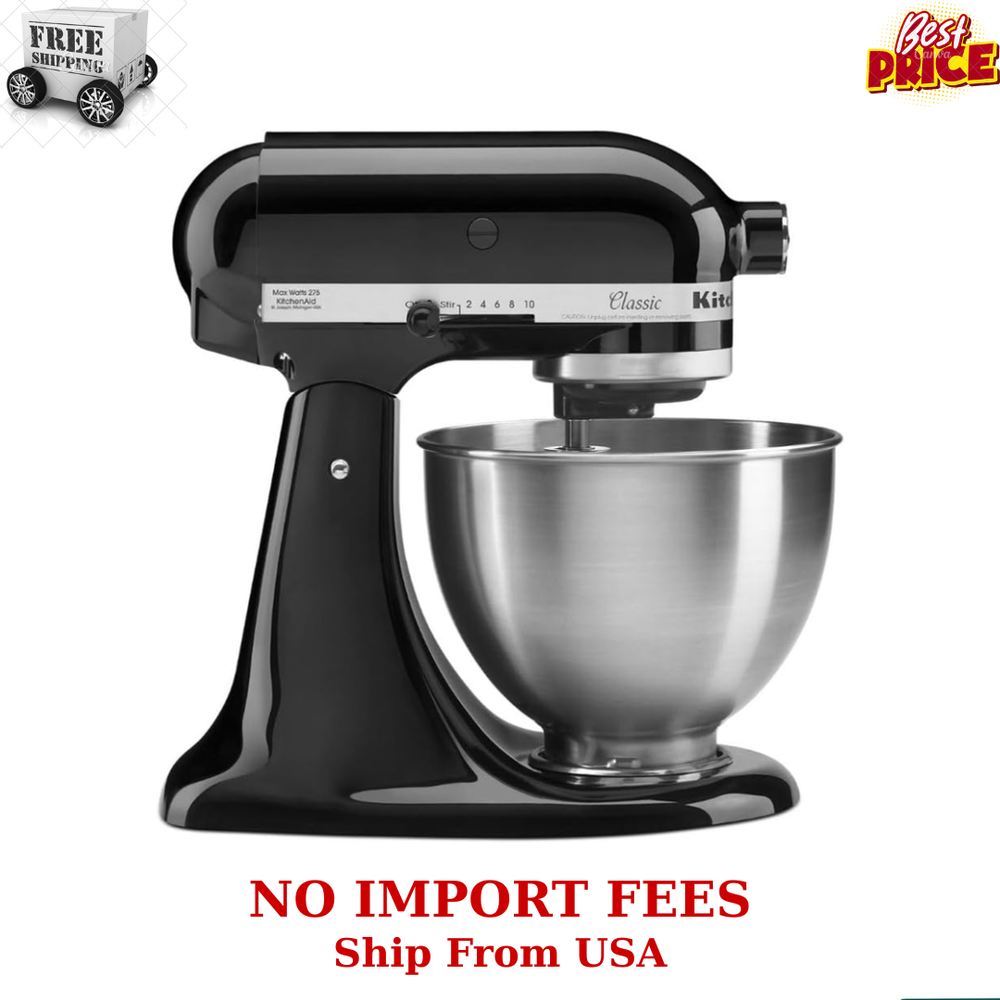 KitchenAid Classic Series 4.5 Quart Tilt-Head Stand Mixer K45SS, Onyx Black