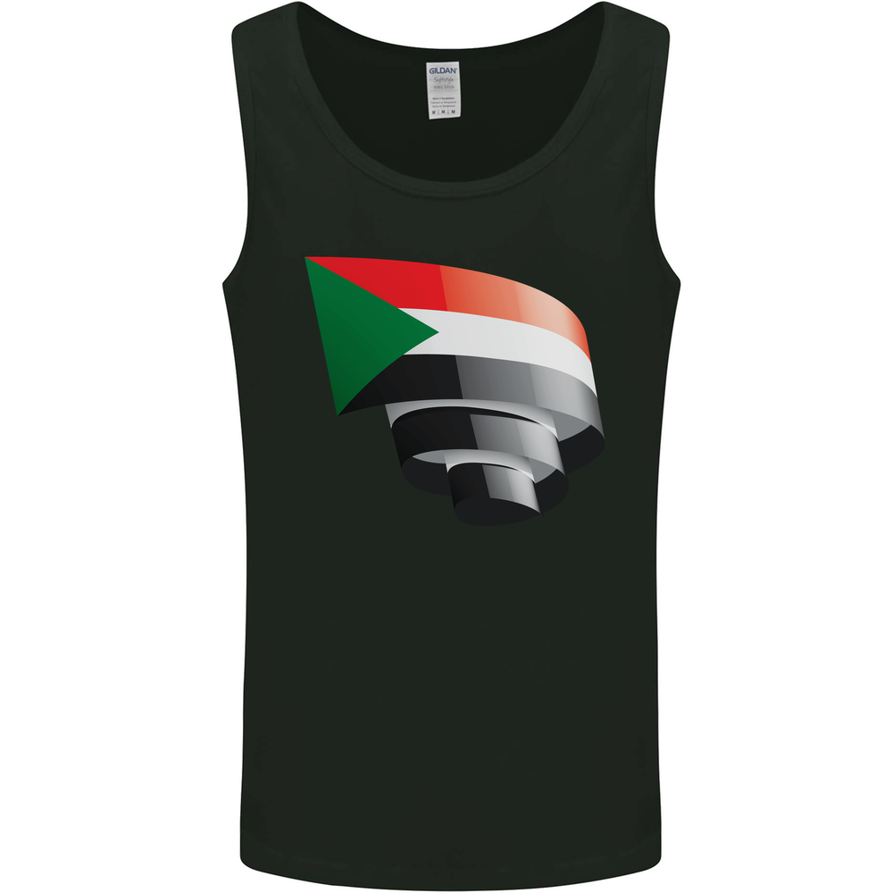 Curled Sudan Flag Sudanese Day Football Mens Vest Tank Top
