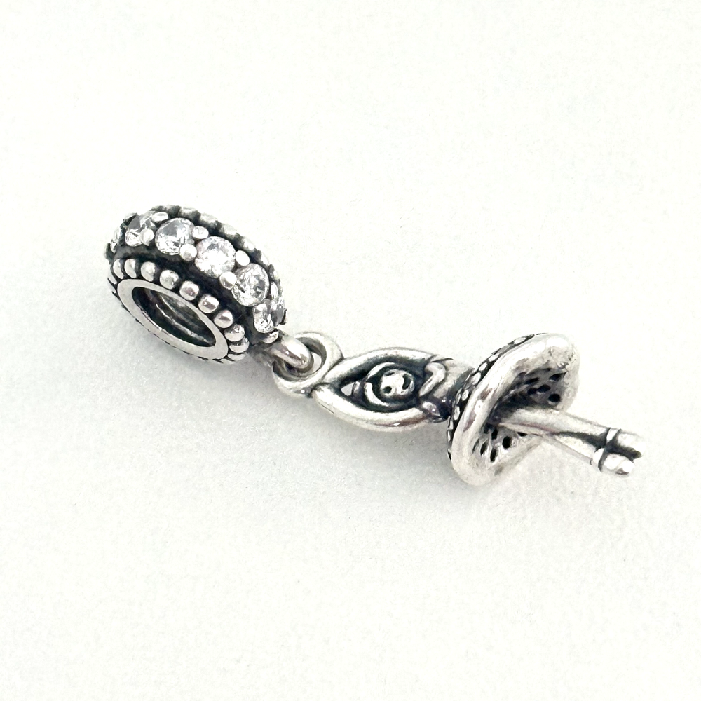 Pandora Retired Sterling Silver Ballerina Dangle Charm with CZ