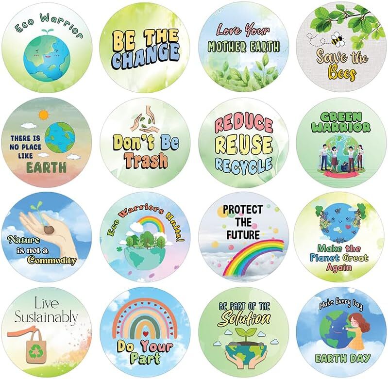 Eco Warrior Stickers Pack - 10 Sets with 16 Unique Designs