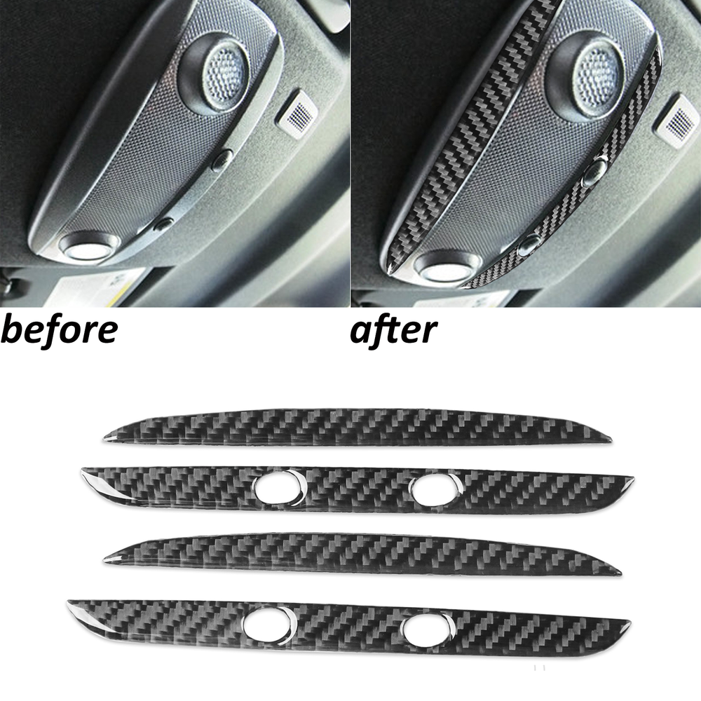 Real Carbon Fiber Interior Roof Reading Light Panel Trim For Ford Fiesta 2011-19