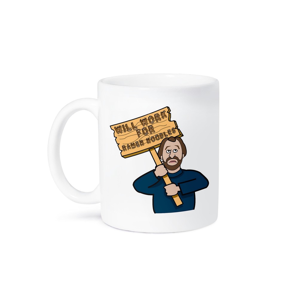 Funny 3dRose Mug - Will Work For Ramen Noodles Humor Gift