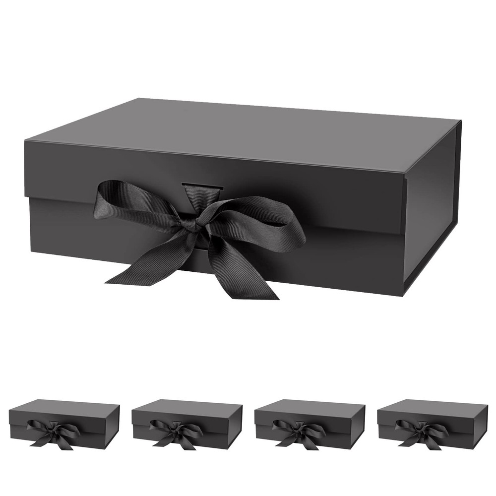 Elegant 10.5x7.5x3.1 Inch Gift Box with Lid, Ribbon & Magnetic Closure