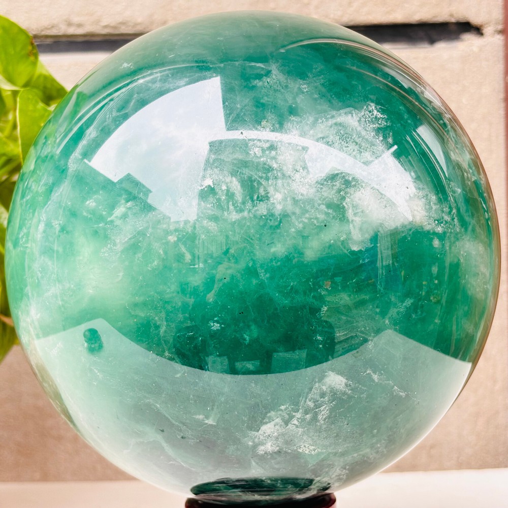 8830g Natural Green Fluorite Ball Quartz Crysta Energy Sphere Reiki healing