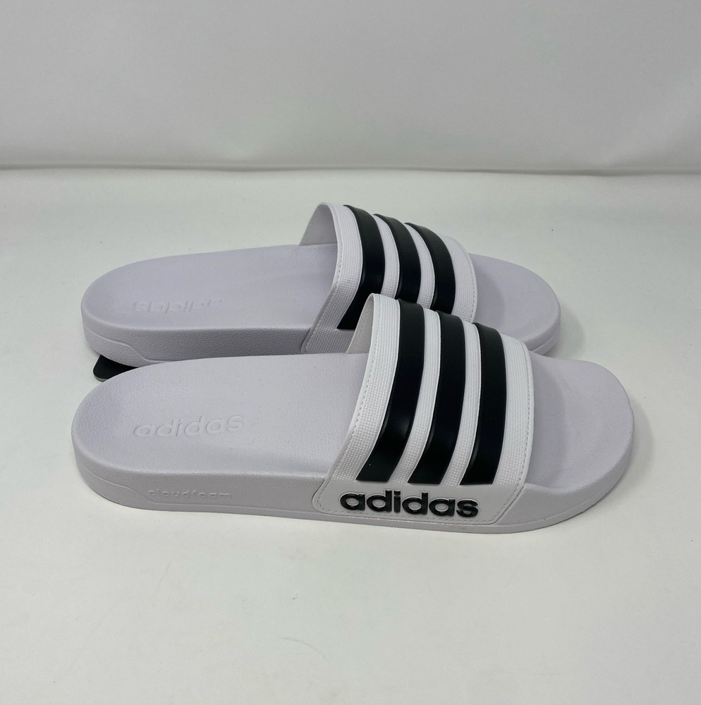 Adidas Men’s Adilette Shower Slides White/Black Size 9 (GZ5921)