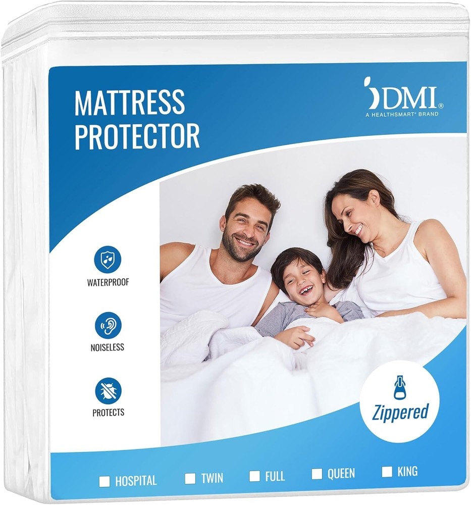 Full Size Waterproof Zippered Plastic Mattress Protector Bed Cover