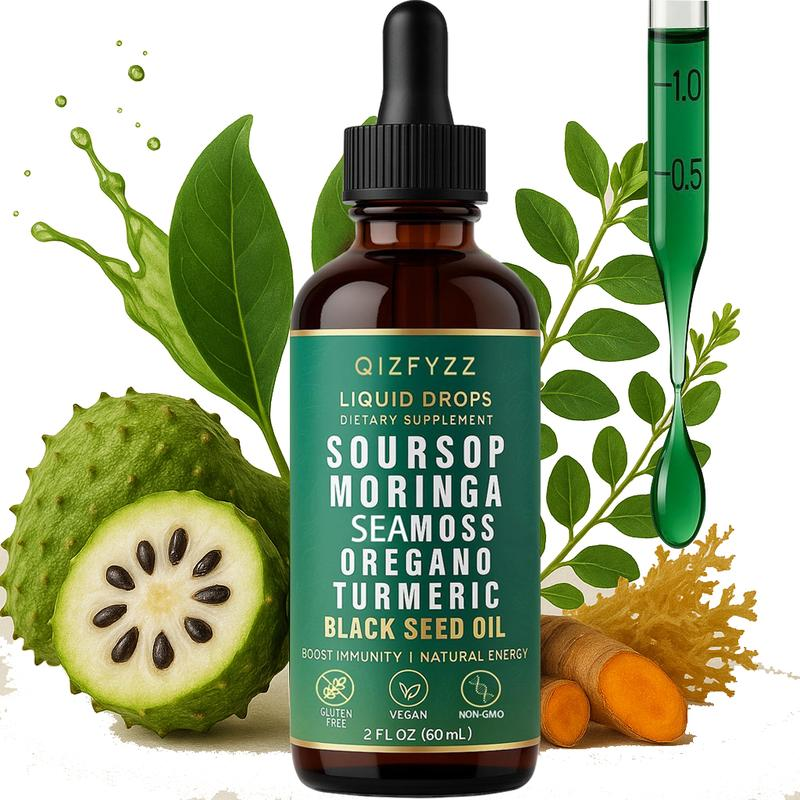 Soursop Bitters Liquid Drops 10-in-1 with Nori, Moringa, Turmeric, Black Seed Oi