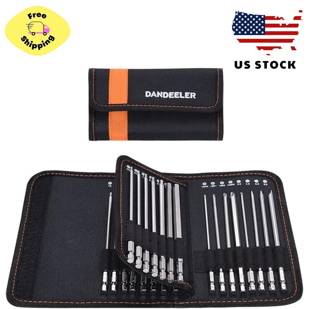 30-Piece Extra Long Security Bit Set with Torx Hex Slotted Phillips Square Pozidriv