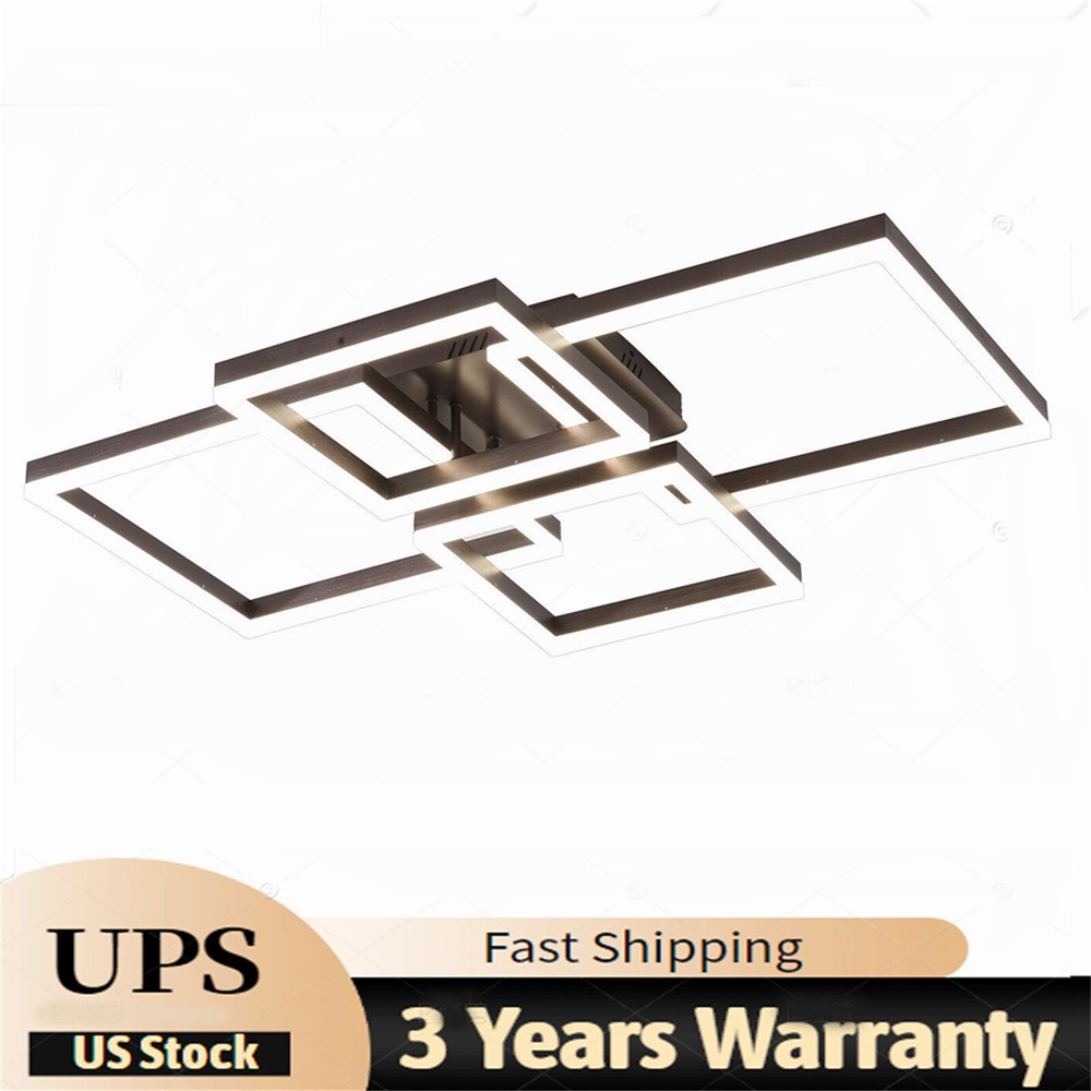 Dimmable Chandelier Square LED Ceiling Light Pendant Lamp Lighting Fixture US