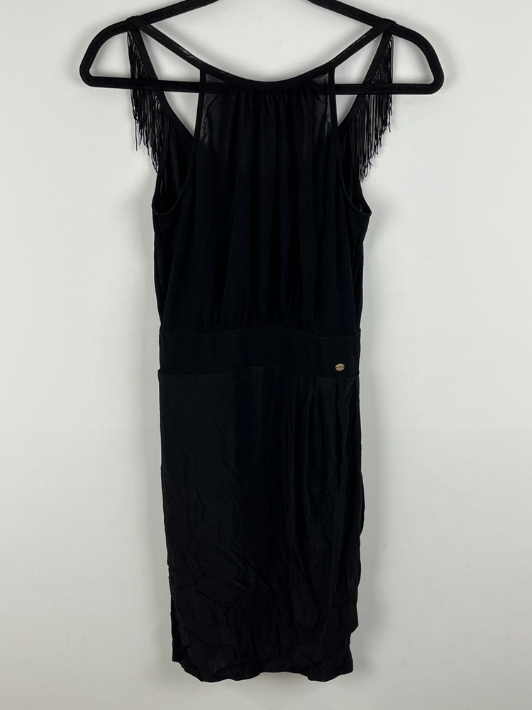 Guess XS Black Sleeveless Spaghetti Strap Pencil Dress Stretch Round Neck  