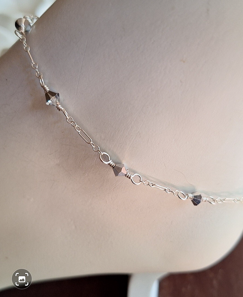 Swarovski silver crystal anklet rare retired color sparkly elegant