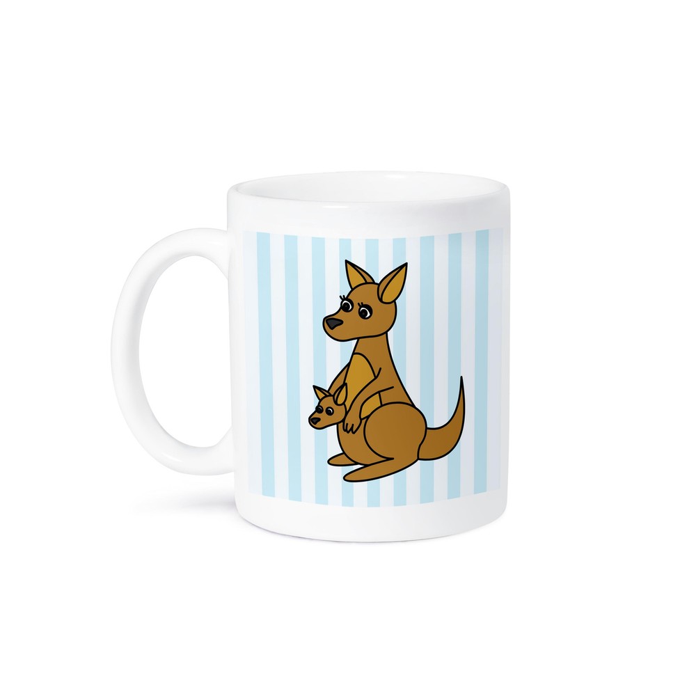 3dRose Mom and Baby Kangaroo Design Ceramic Mug